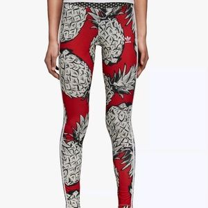 Adidas rare pineapple print tights leggings size L